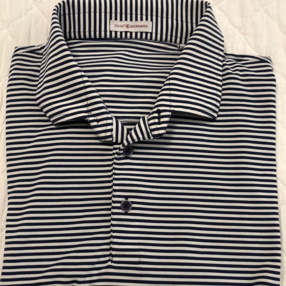 Saint Bernard Navy/White knit Short Sleeve shirt